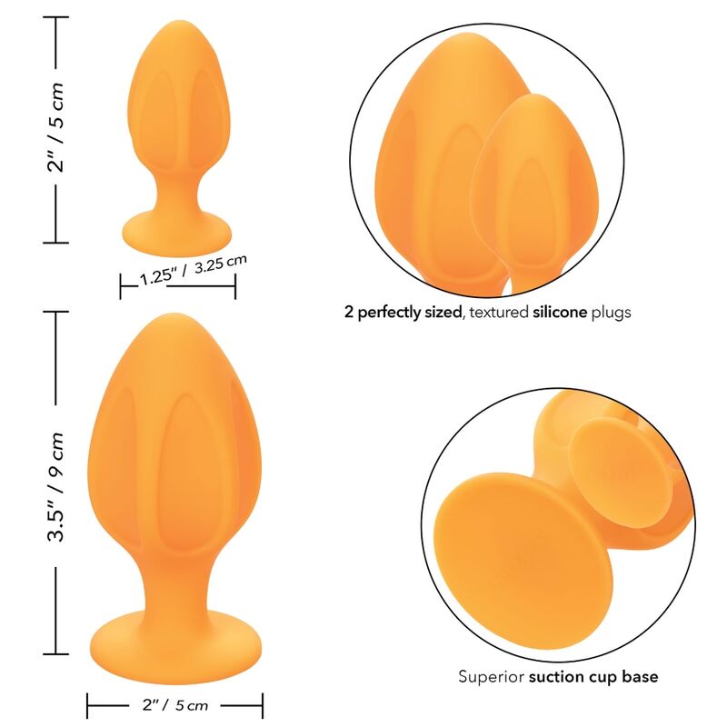CALEXOTICS CONJUNTO PLUG CHEEKY LARANJA