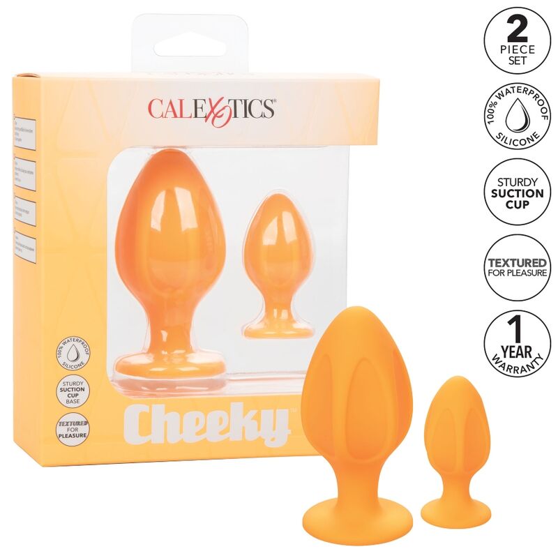 CALEXOTICS CONJUNTO PLUG CHEEKY LARANJA