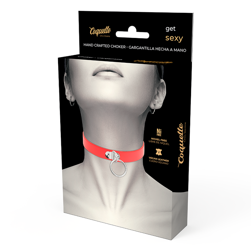 COQUETTE CHIC DESIRE GARGANTILHA COURO VEGANO VERMELHO