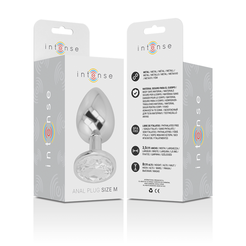 INTENSE PLUG ANAL COM CRISTAL TRANSPARENTE M