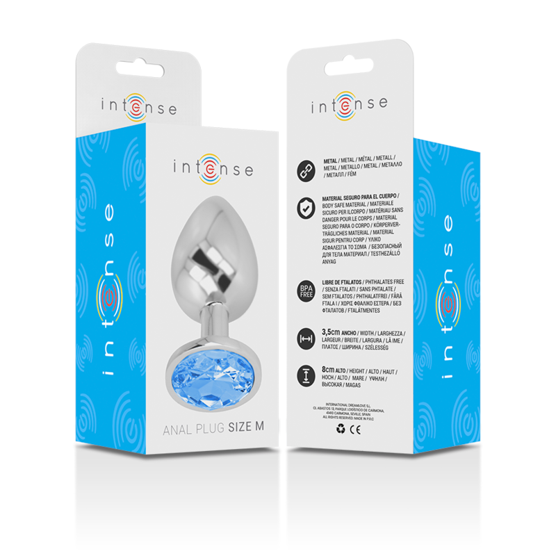 INTENSE PLUG ANAL COM CRISTAL AZUL M