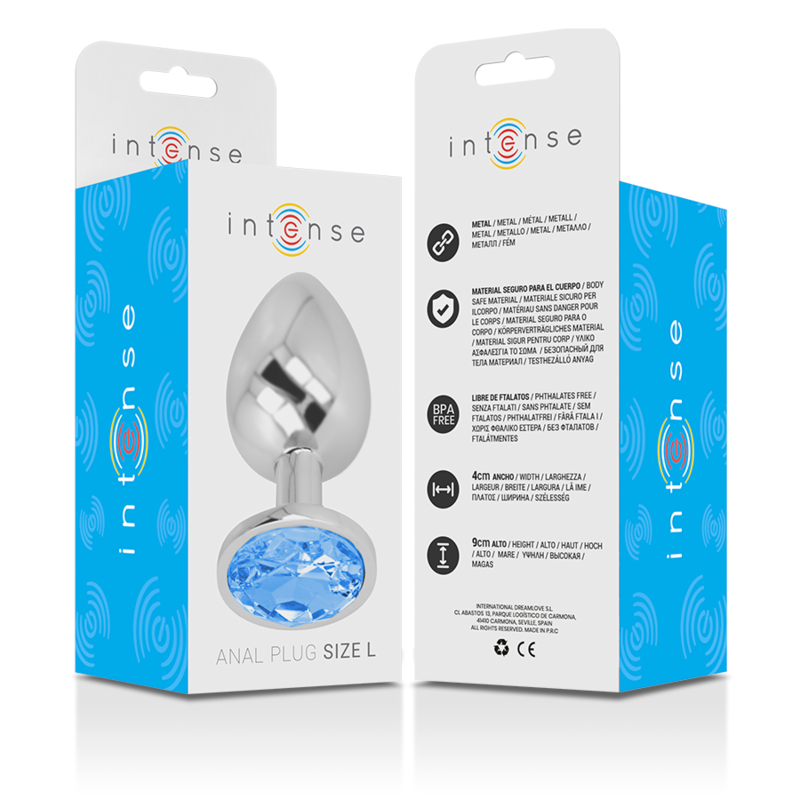 INTENSE PLUG ANAL COM CRISTAL AZUL L