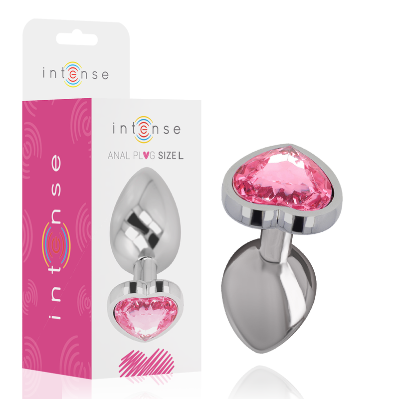 INTENSE PLUG ANAL METALICO CORAÇÃO ROSA L
