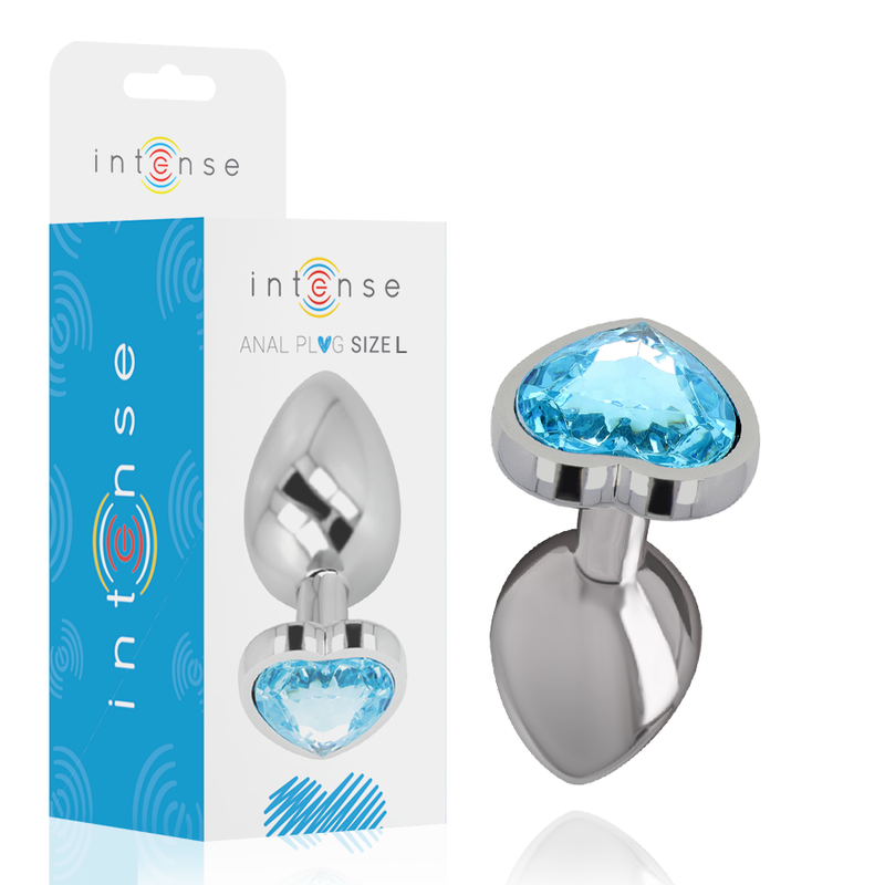 INTENSE PLUG ANAL METALICO CORAÇÃO AZUL L