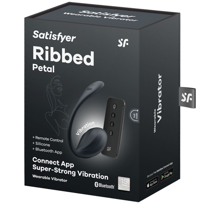 SATISFYER RIBBED PETAL com APP PRETO