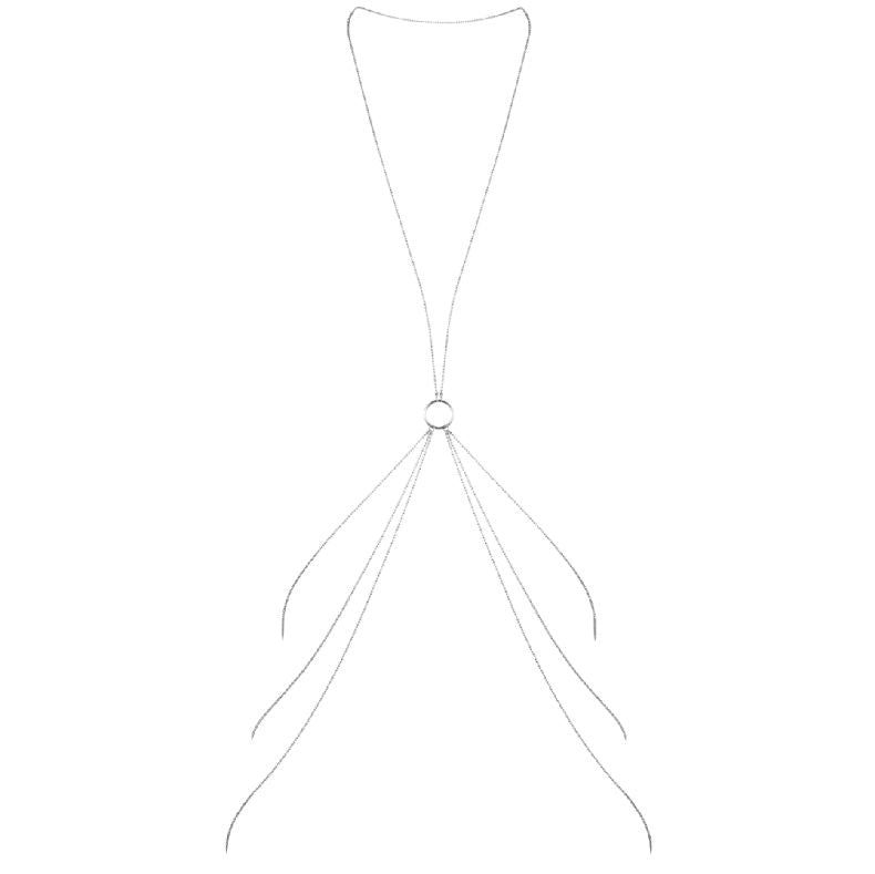BIJOUX MAGNIFIQUE CORRENTES DE METAL PARA O CORPO PRATA