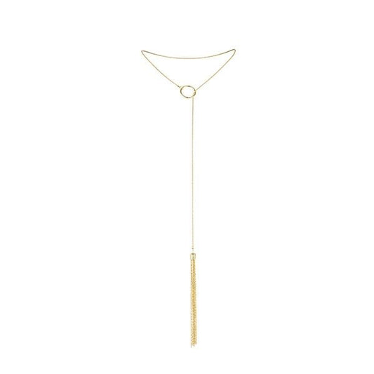 BIJOUX COLAR MAGNÍFICO DE METAL COM FRANJAS DOURADAS