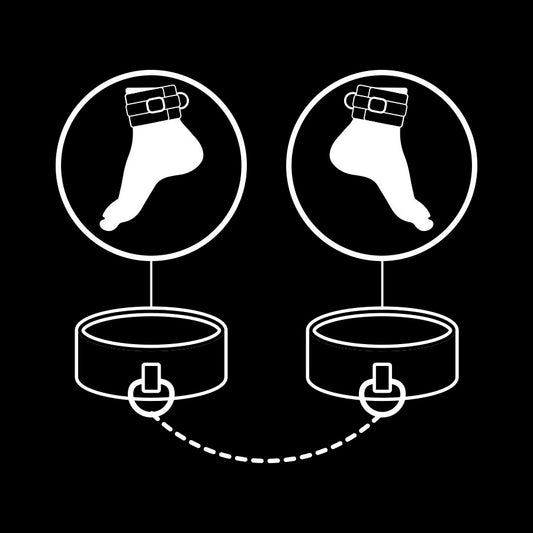 FETISH SUBMISSIVE - PUNHOS DE TORNOZELO DE COURO VEGANO COM FORRO DE NOPRENE