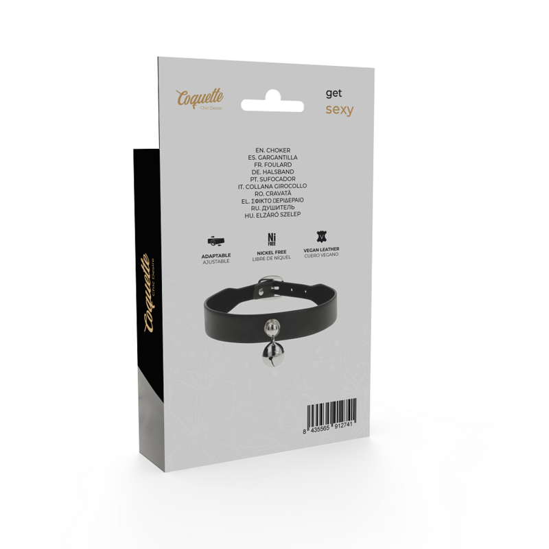 COQUETTE CHIC DESIRE GARGANTILHA DE COURO VEGANO CHOCALHO