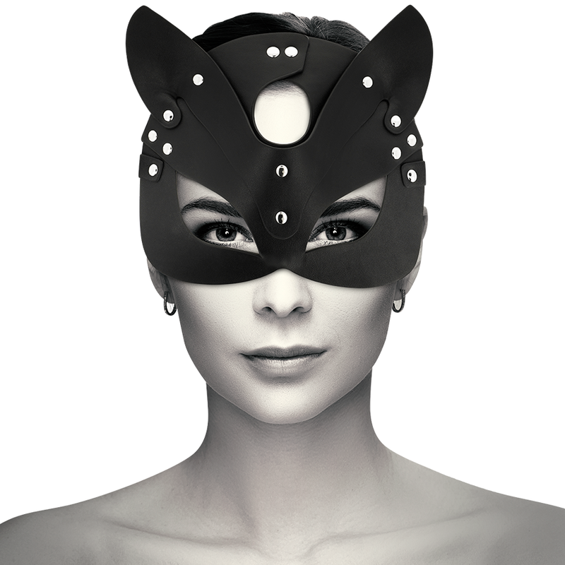 COQUETTE CHIC DESIRE MÁSCARA DE COURO VEGANO COM ORELHAS DE GATO
