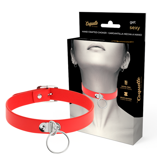 COQUETTE CHIC DESIRE GARGANTILHA COURO VEGANO VERMELHO