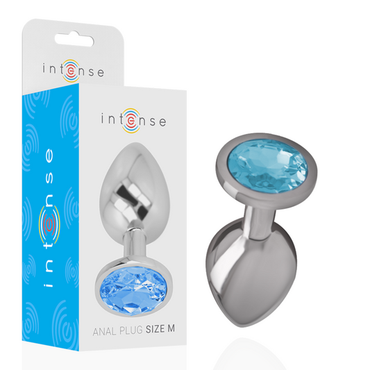 INTENSE PLUG ANAL COM CRISTAL AZUL M