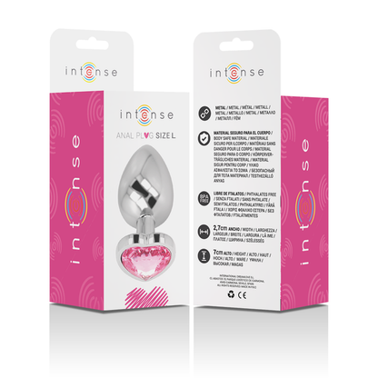 INTENSE PLUG ANAL METALICO CORAÇÃO ROSA L