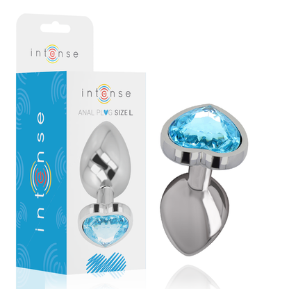 INTENSE PLUG ANAL METALICO CORAÇÃO AZUL L