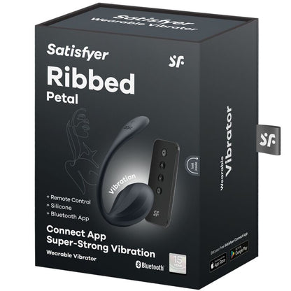 SATISFYER RIBBED PETAL com APP PRETO