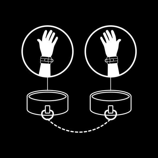FETISH SUBMISSIVE - ALGEMAS DE COURO VEGANO COM FORRO DE NOPRENE