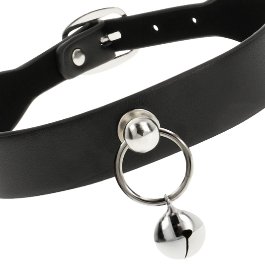 COQUETTE CHIC DESIRE GARGANTILHA DE COURO VEGANO CHOCALHO COM ARO