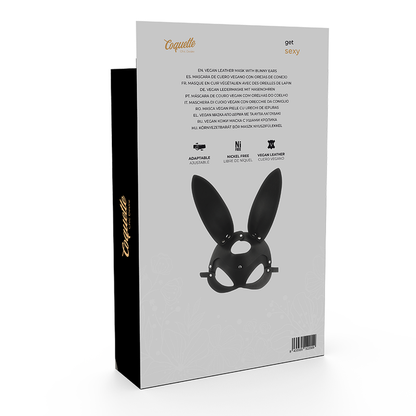 COQUETTE CHIC DESIRE MÁSCARA DE COURO VEGANO COM ORELHAS DE COELHO