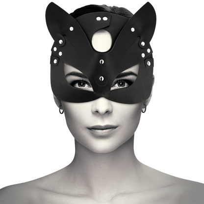 COQUETTE CHIC DESIRE MÁSCARA DE COURO VEGANO COM ORELHAS DE GATO