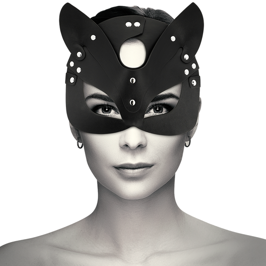 COQUETTE CHIC DESIRE MÁSCARA DE COURO VEGANO COM ORELHAS DE GATO
